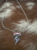 Dainty Cowboy Checker Bolt Necklace