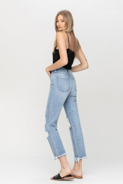 Noelle Super High Rise Distressed Jeans