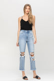 Noelle Super High Rise Distressed Jeans