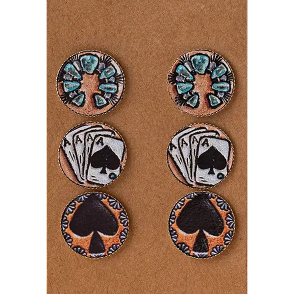 Punchy Spade Trio Earrings Set