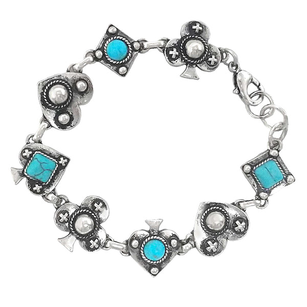 WESTERN SEMI STONE POKER BRACELET