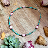 Color Pop Summer Necklace – Turquoise, Purple Spiny & Pink Conch 16