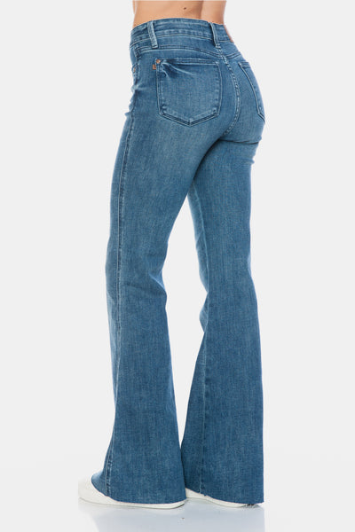 Judy Blue - Tummy Control Cut Hem Flare Jeans