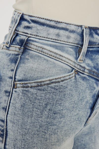 Kancan - Ashton High Rise Acid Wash Flare Jeans