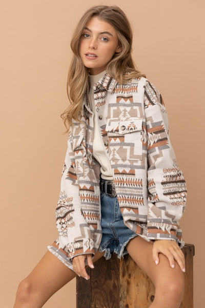 Aztec Western Shacket~Two Colors
