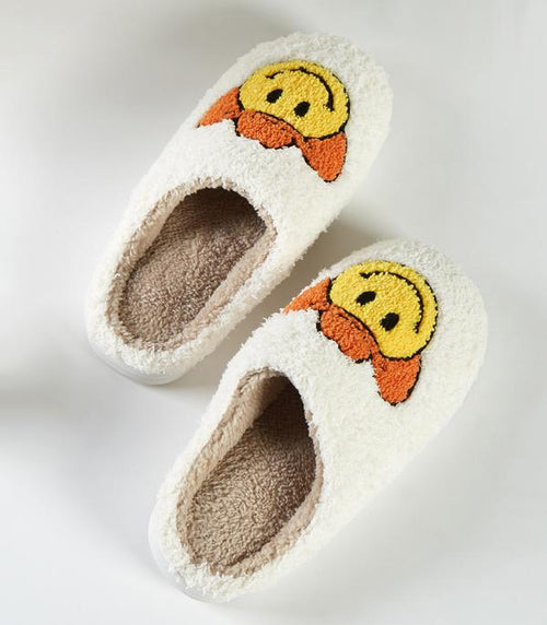 Cowboy Smile Slippers ~ Ivory