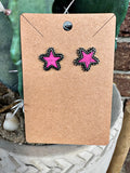 Pink Star Stud Earrings