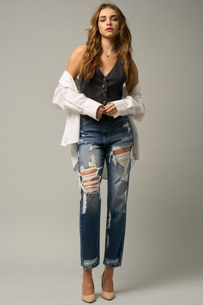 Hailey High Waisted Straight Jeans