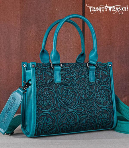Wrangler Southwestern Pattern Dual Sided Print Canvas Wide Tote ~ DRK BROWN