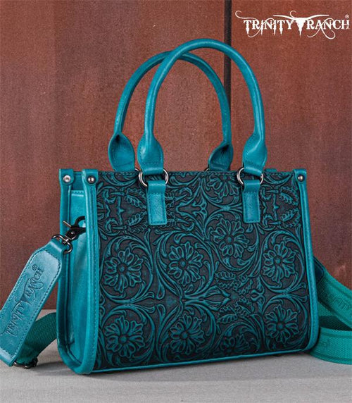 Trinity Ranch Tooled Bag - Turquoise