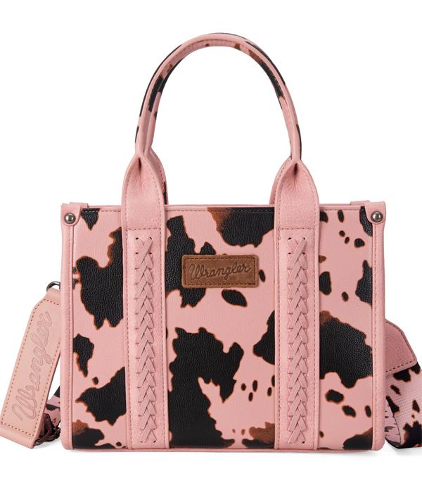 Wrangler Cow Print Concealed Carry Tote/Crossbody - Pink
