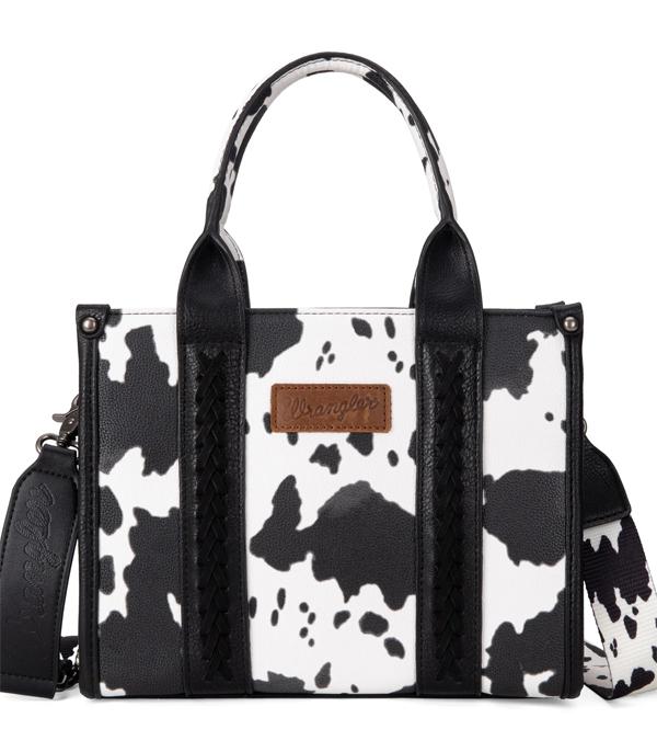 Wrangler Cow Print Concealed Carry Tote/Crossbody - Black