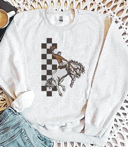 Western Boot Stitch Graphic Fleece Sweatshirt - Multiple Colors