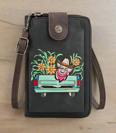 Sunflower Cow Phone Wallet/Crossbody