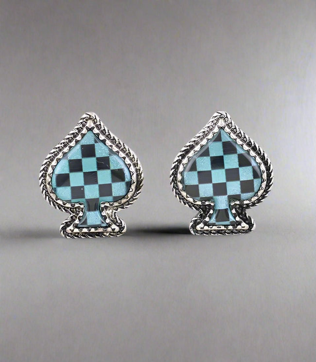 Spade Earrings - Turquoise