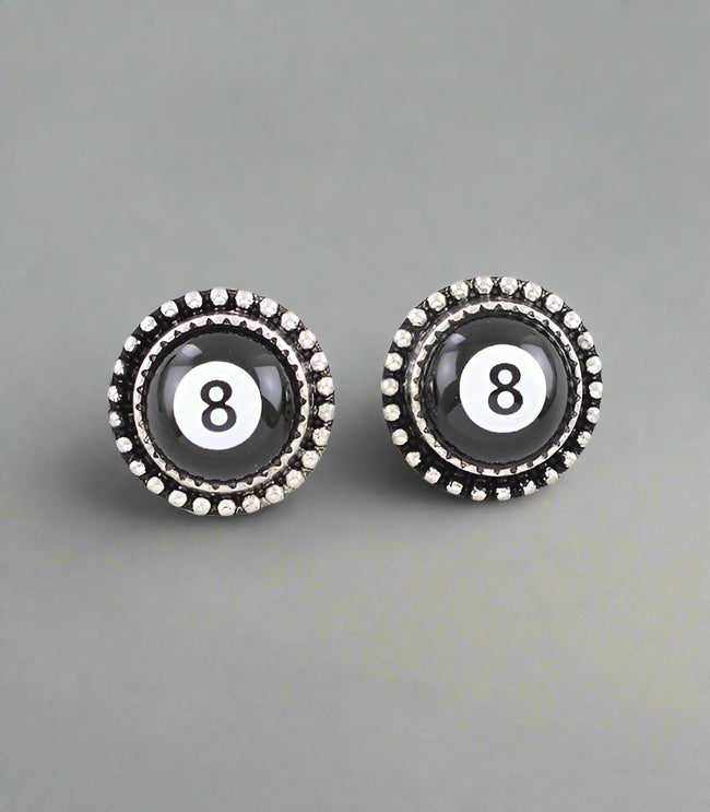 8 Ball Stud Earrings