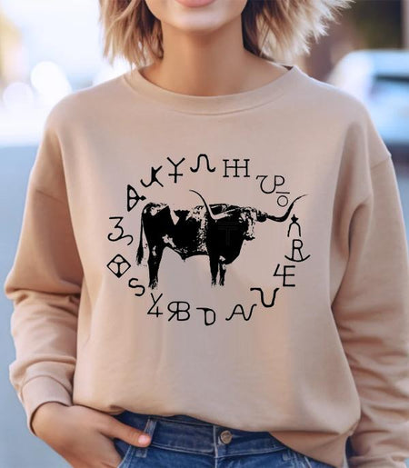 Bull Skull Horseshoe Sweatshirt