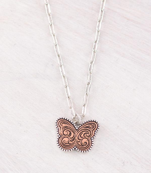 2 Tone Butterfly Necklace