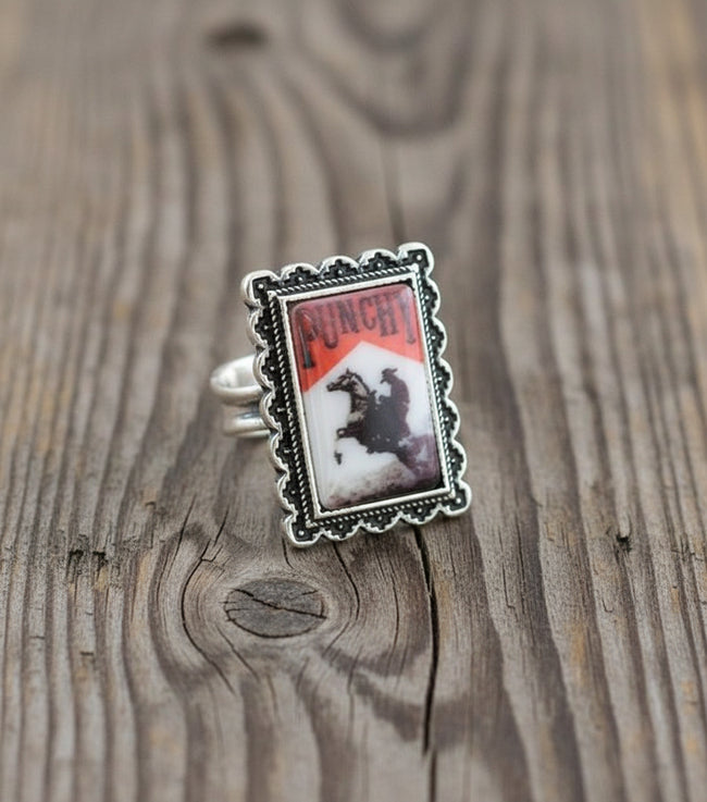 Punchy Graphic Ring