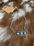 Western Rhinestone Bar Necklace