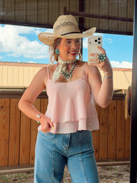 HYFVE Halter Neck Buttoned Washed Top