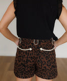 The Animal Print Denim Shorts