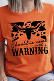 Western Cow Animal Warning Graphic T Shirts
