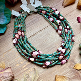 Color Pop Summer Necklace – Turquoise, Purple Spiny & Pink Conch 16