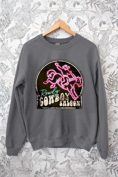 Cowboy Saloon Neon Sign Sweatshirt