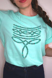 Turquoise Stone Boot Stitch Graphic T Shirts