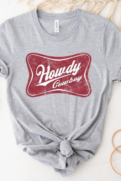 Howdy Cowboy Graphic Tee - Multiple Colors