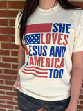 She Loves Jesus And America Too Tee