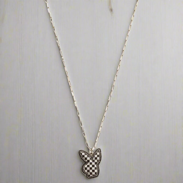 Checker Bunny Necklace