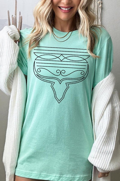 Western Boot Stitch Graphic Tee - Multiple Colors