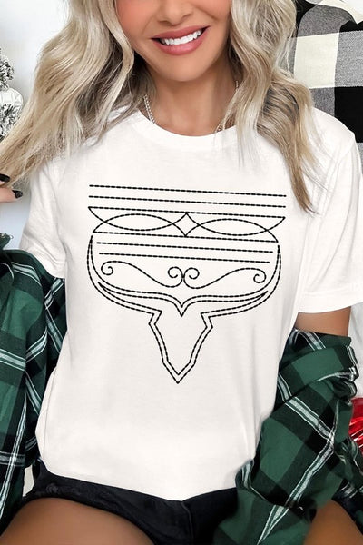 Western Boot Stitch Graphic Tee - Multiple Colors