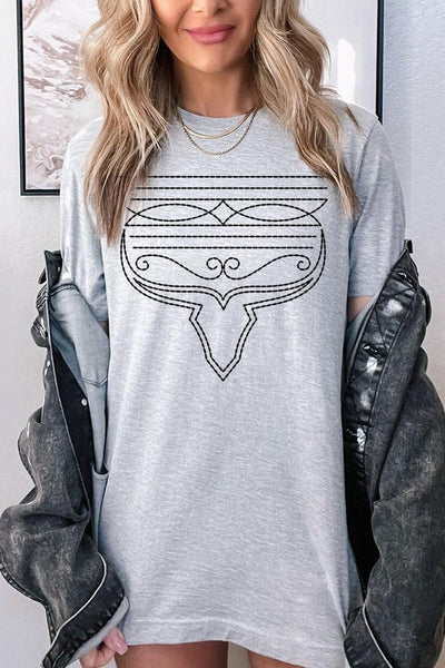 Western Boot Stitch Graphic Tee - Multiple Colors