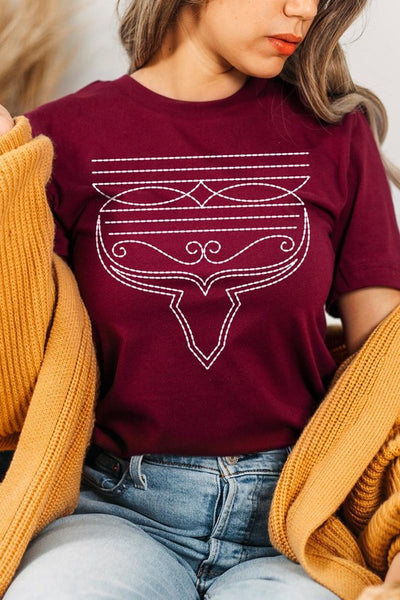 Western Boot Stitch Graphic Tee - Multiple Colors