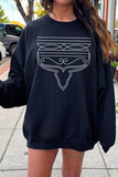 Western Boot Stitch Graphic Fleece Sweatshirt - Multiple Colors