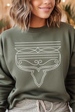 Western Boot Stitch Graphic Fleece Sweatshirt - Multiple Colors