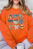 Turquoise Bow Western Fall Fleece Sweatshirts