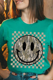 Retro Camo Smiley Face Graphic Tee