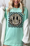 Retro Camo Smiley Face Graphic Tee