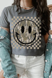 Retro Camo Smiley Face Graphic Tee