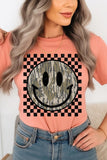 Retro Camo Smiley Face Graphic Tee