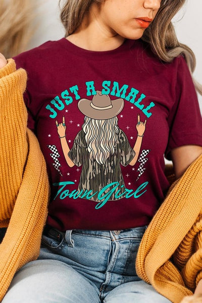 Just a small town girl Camo Graphic Tee