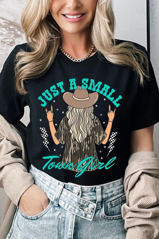 Just a small town girl Camo Graphic Tee