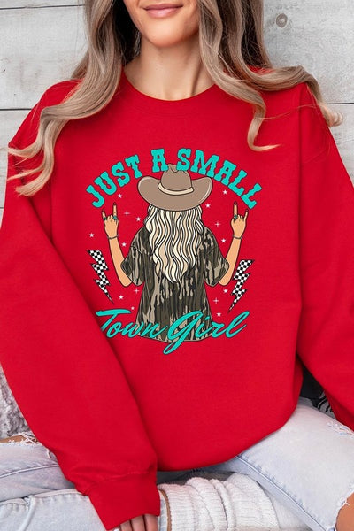 Just a Small Town Girl Camo Fleece Sweatshirts