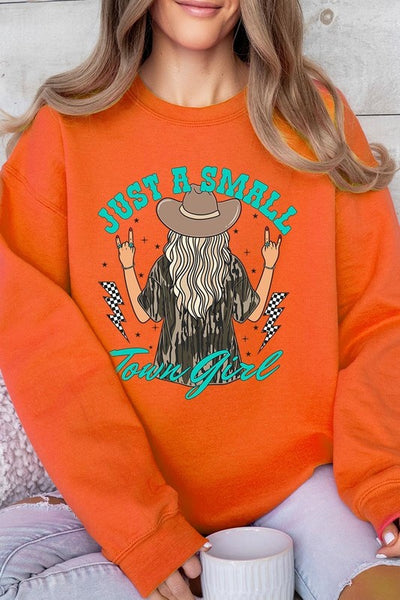 Just a Small Town Girl Camo Fleece Sweatshirts