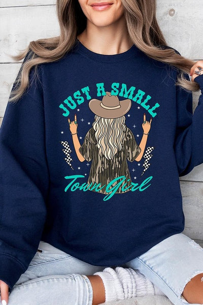 Just a Small Town Girl Camo Fleece Sweatshirts