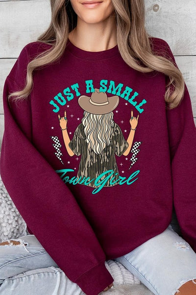 Just a Small Town Girl Camo Fleece Sweatshirts